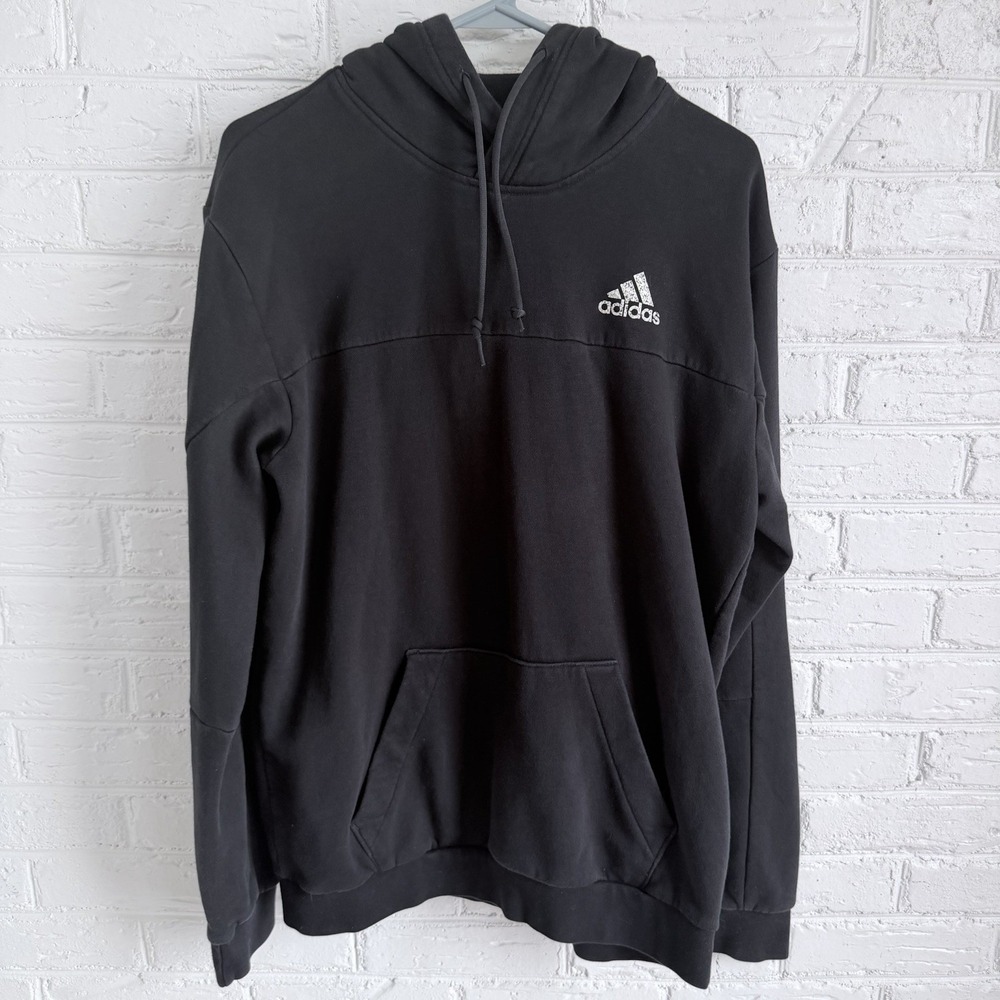 adidas Originals Stadium Fleece Badge of Sport Hoodie Men's US Size Medium Black